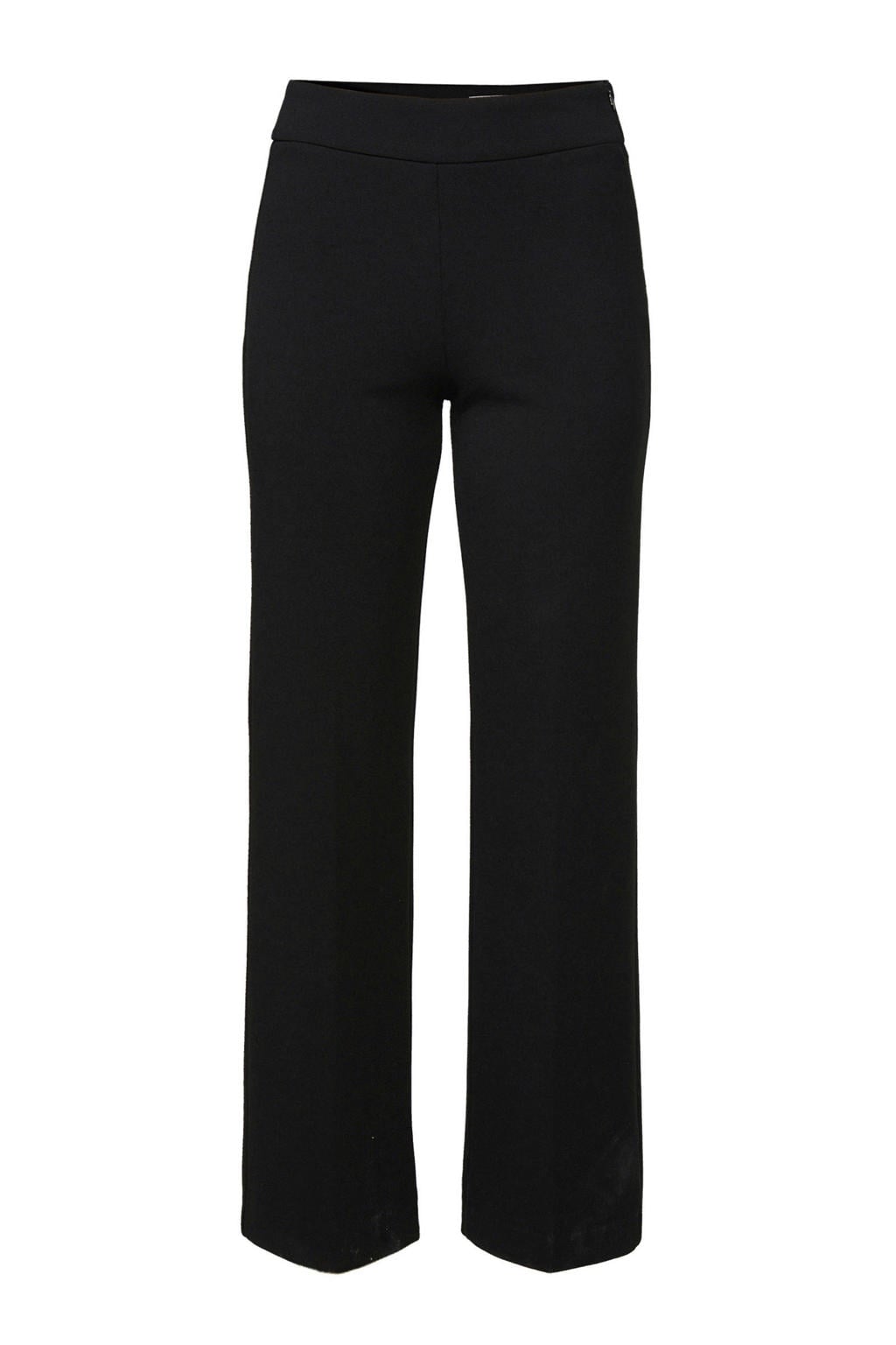 WE Fashion high waist straight fit pantalon zwart