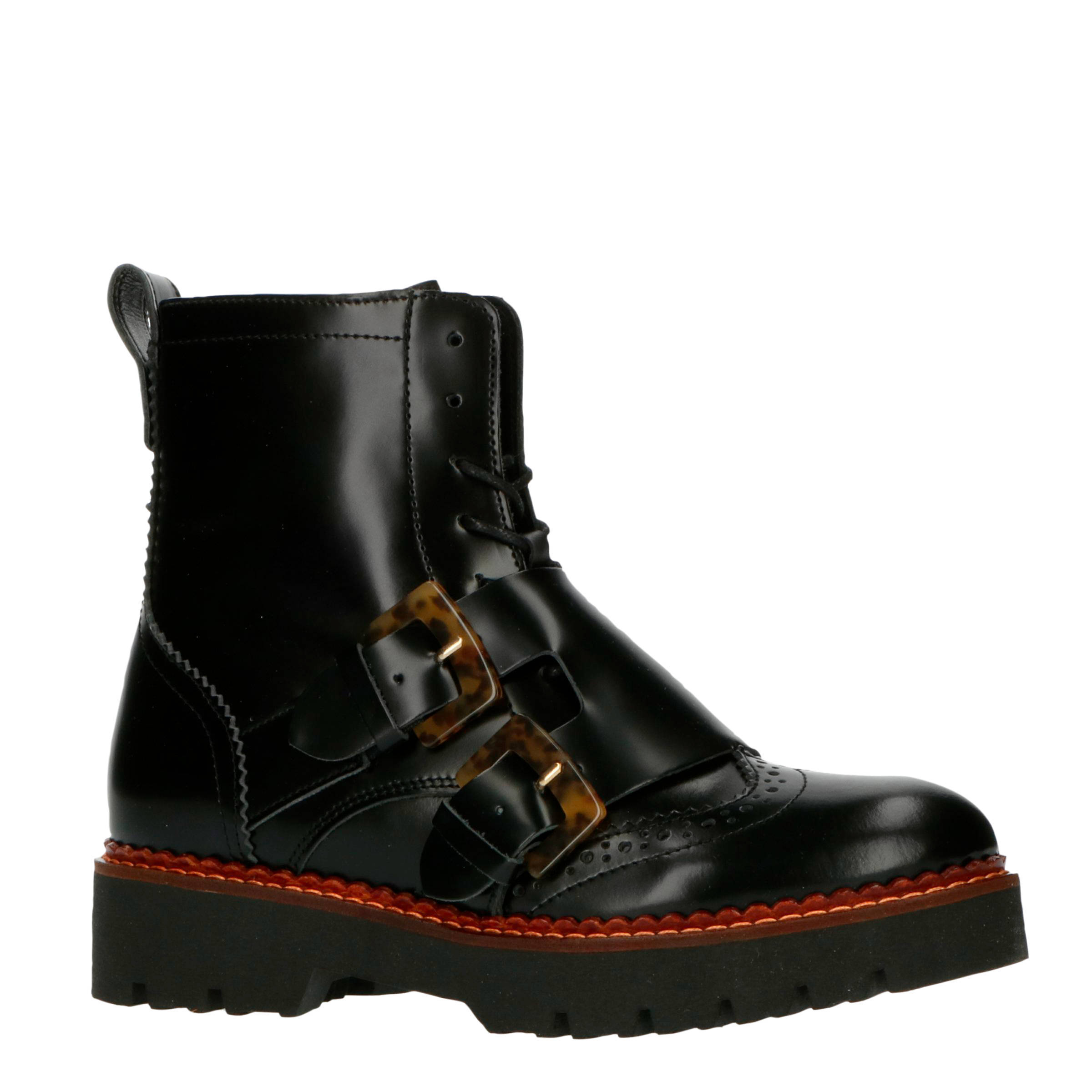 Scotch \u0026 Soda Olivine 19741128 leren veterboots zwart | wehkamp