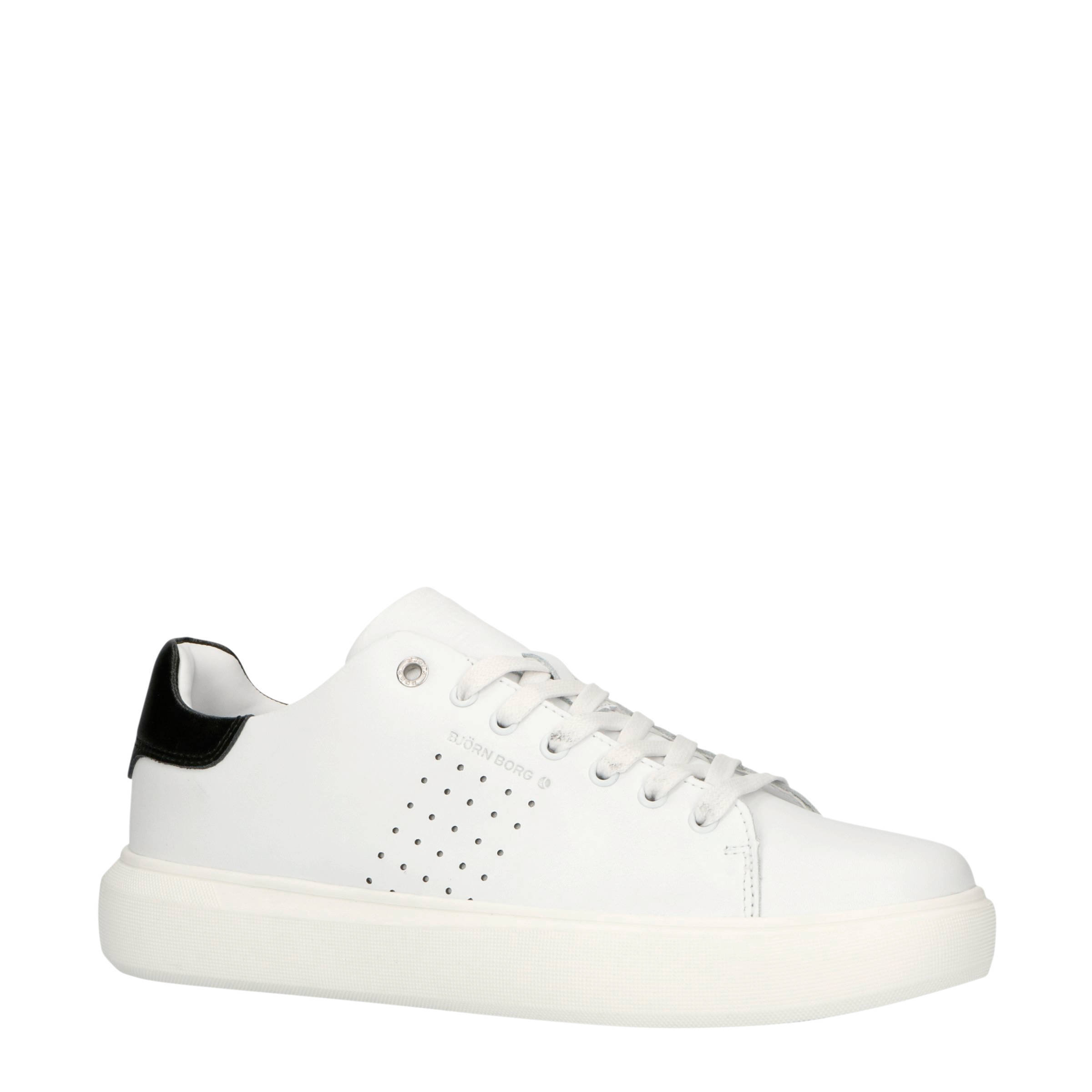 Björn Borg T1500 LOW CLS M leren sneakers wit/zwart | wehkamp