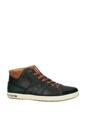 CURD MID M hoge leren sneakers zwart/bruin