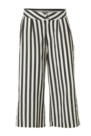 Yessica gestreepte culotte met linnen ecru/zwart