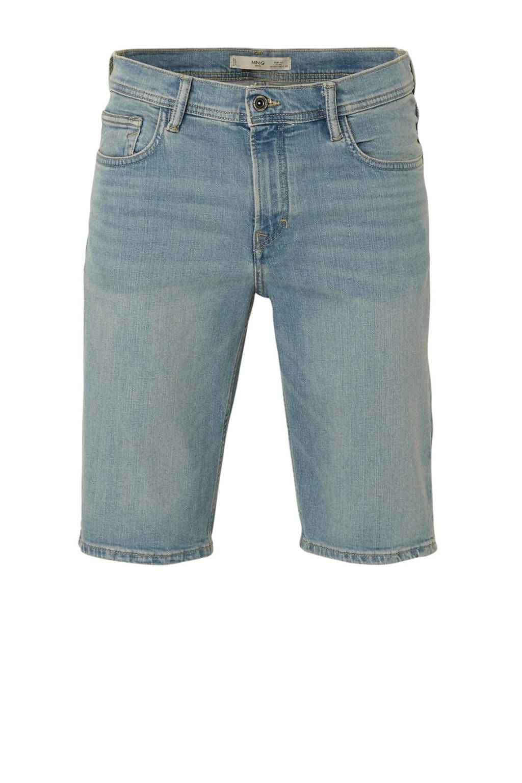 Mango Man regular fit jeans short changeant blauw