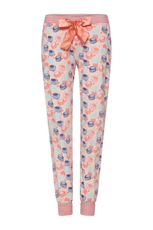 pyjamabroek Eat Sleep Dance Repeat met all over print roze