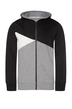 sweatvest Relax met capuchon zwart/grijs