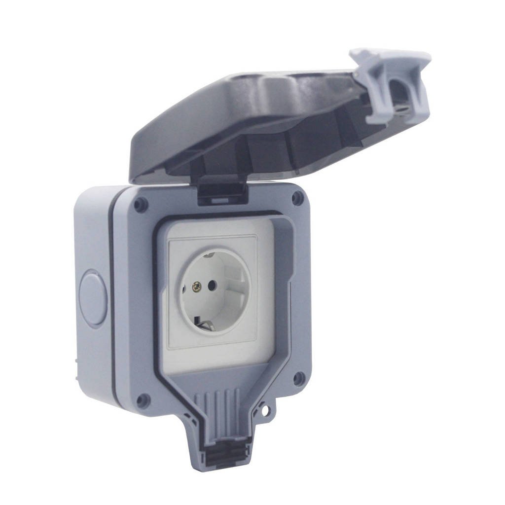 WOOX Woox stopcontact EU Smart Outdoor R4052, Grijs, wit