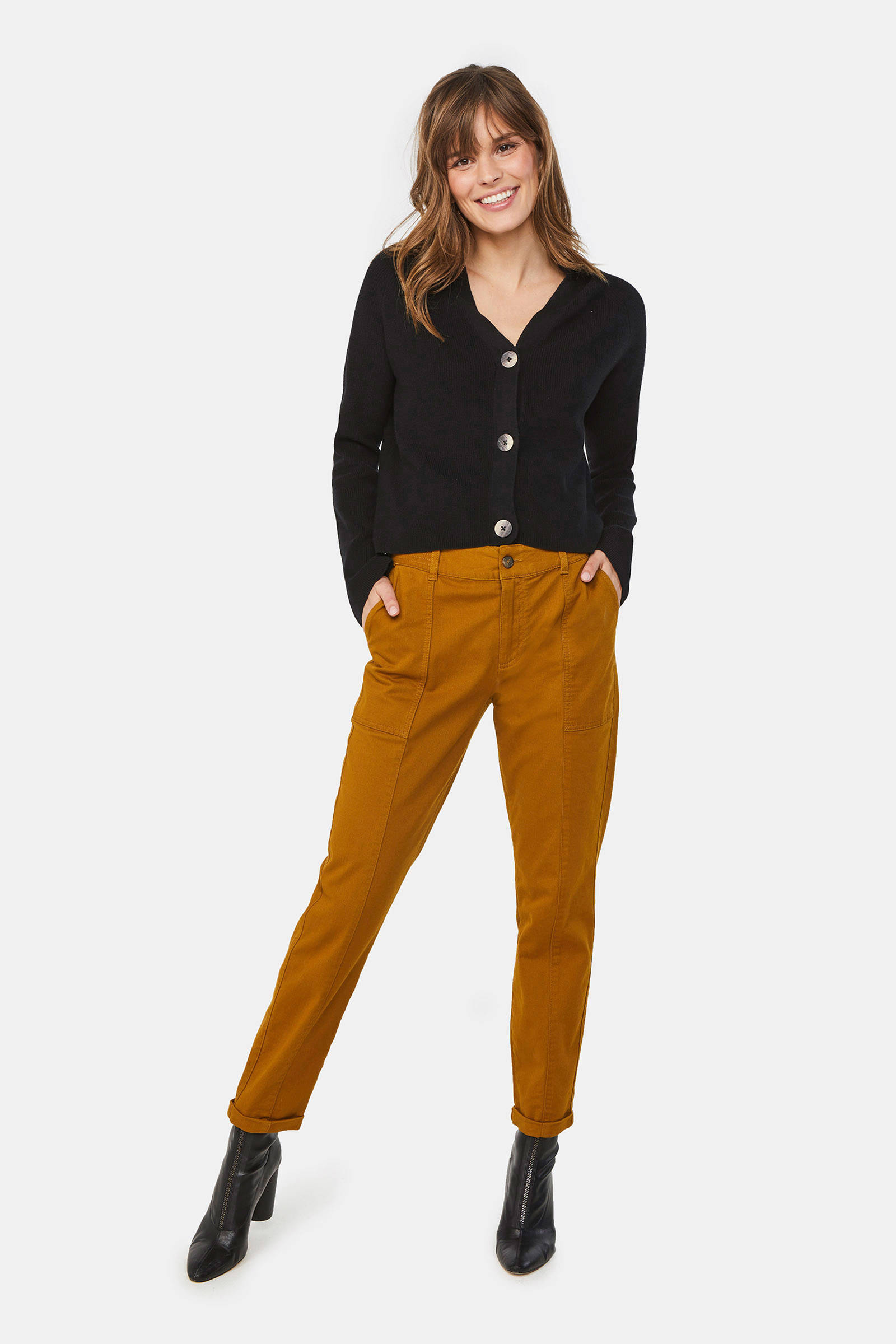 WE Fashion regular fit broek okergeel | wehkamp
