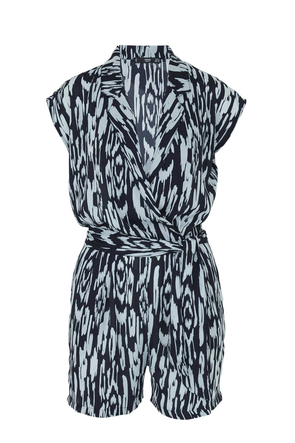 Mango playsuit met all over print marine/mintgroen, Marine/mintgroen