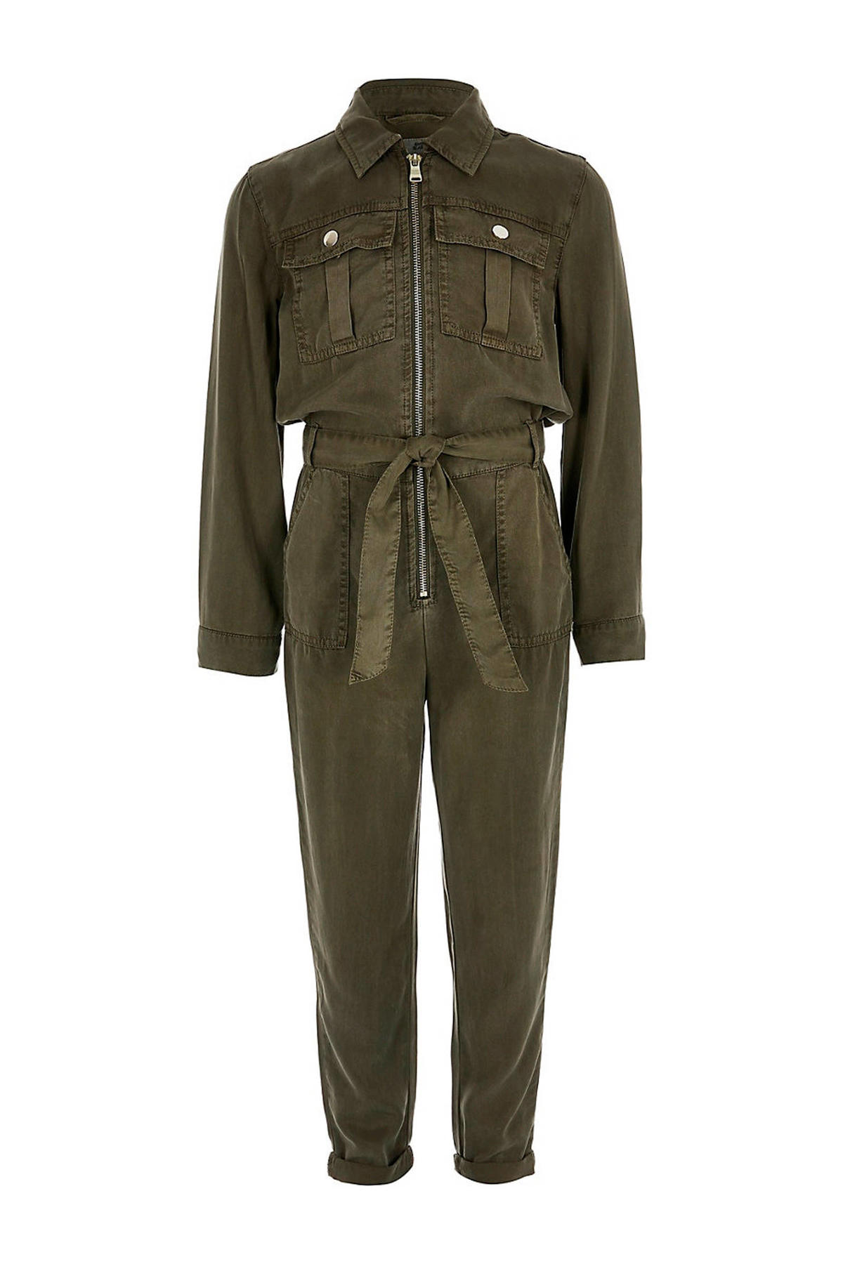 River Island jumpsuit kaki groen wehkamp