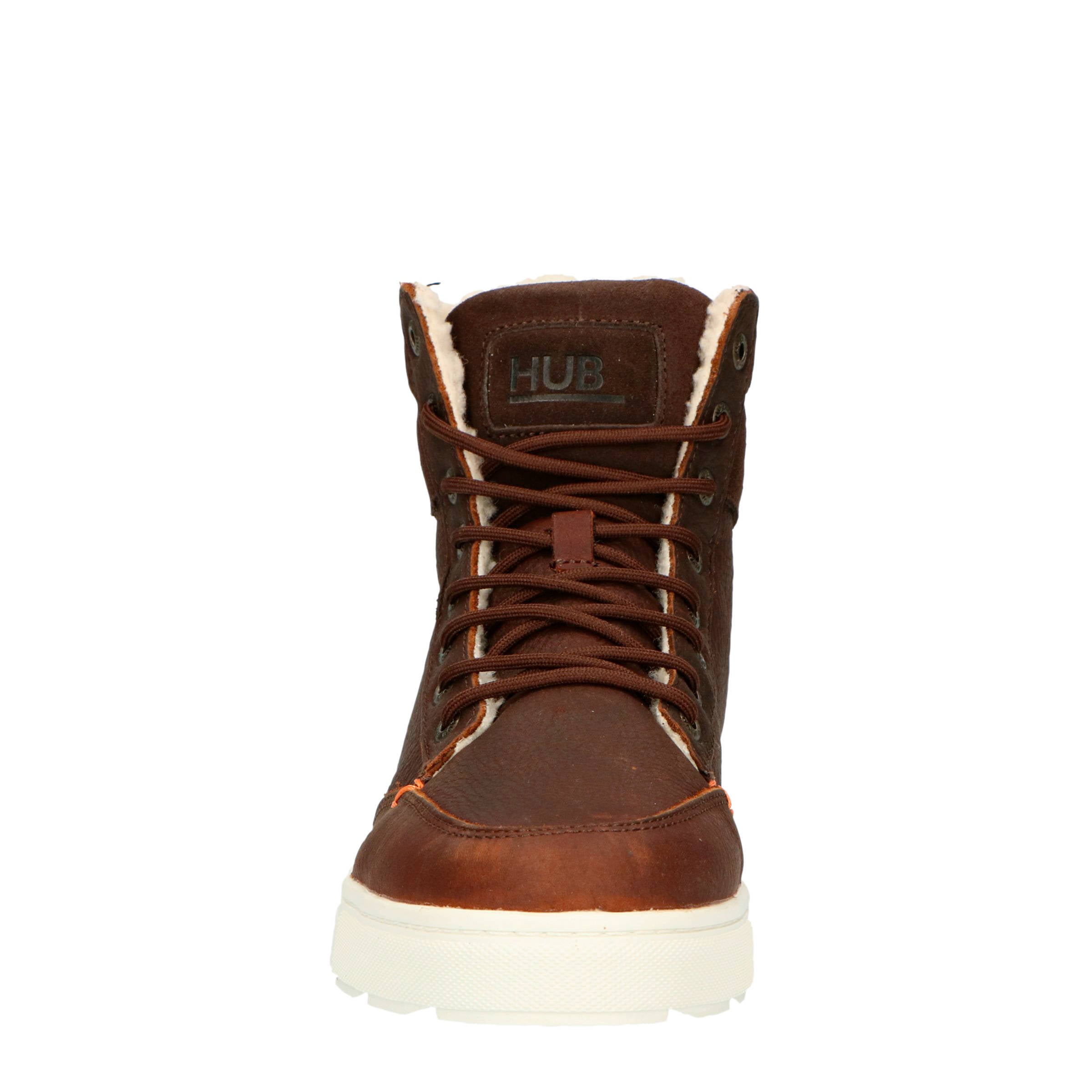 HUB Hub Dublin leren veterboots bruin | wehkamp