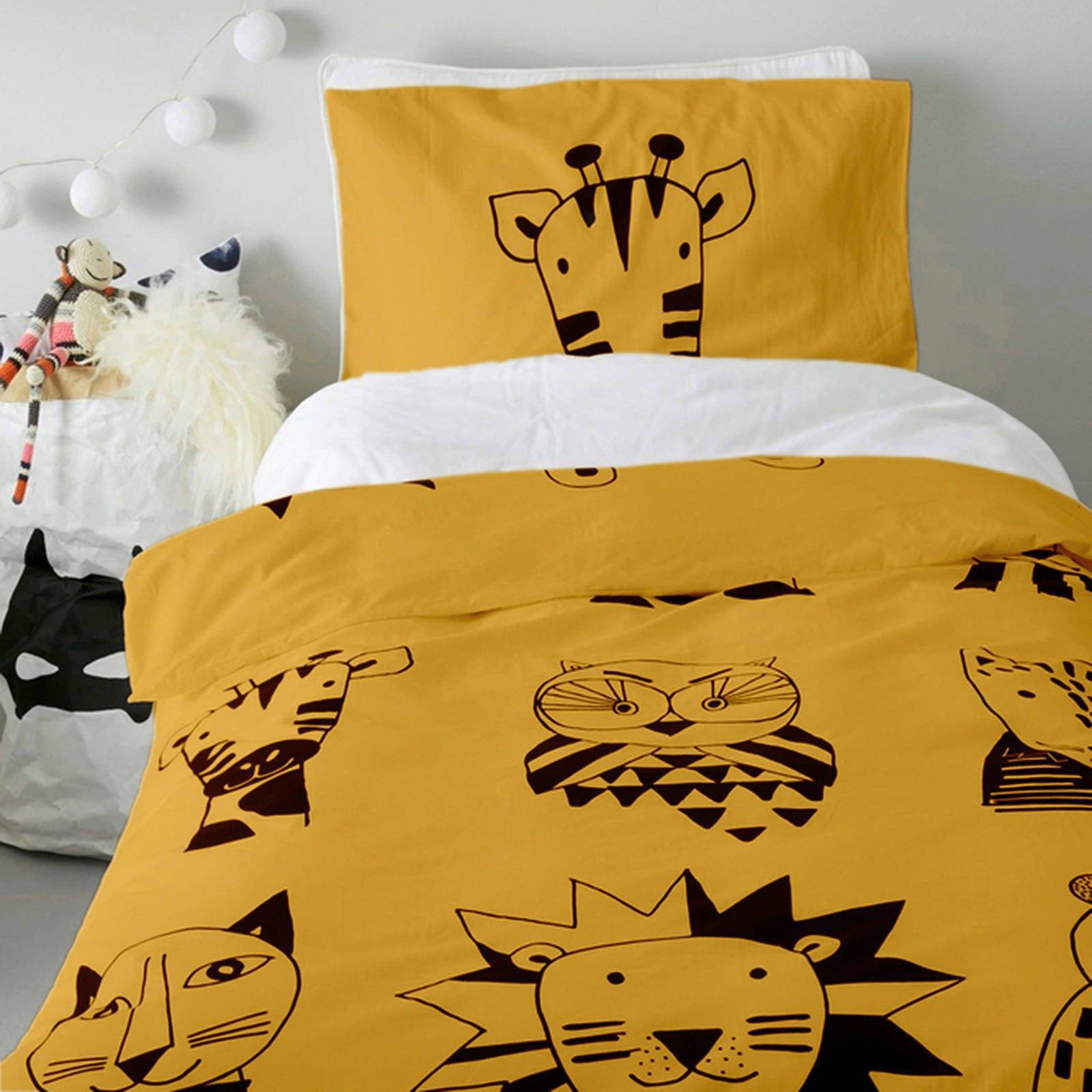 Wehkamp Home whkmp's own beasty katoenen kinderdekbedovertrek(1 persoons)(dekbedovertrek 140x200 cm )