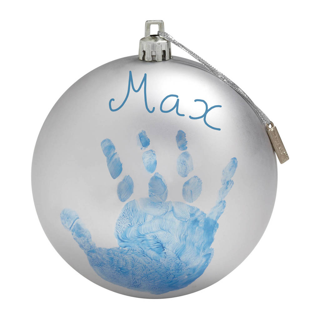 Baby Art kerstbal zilver