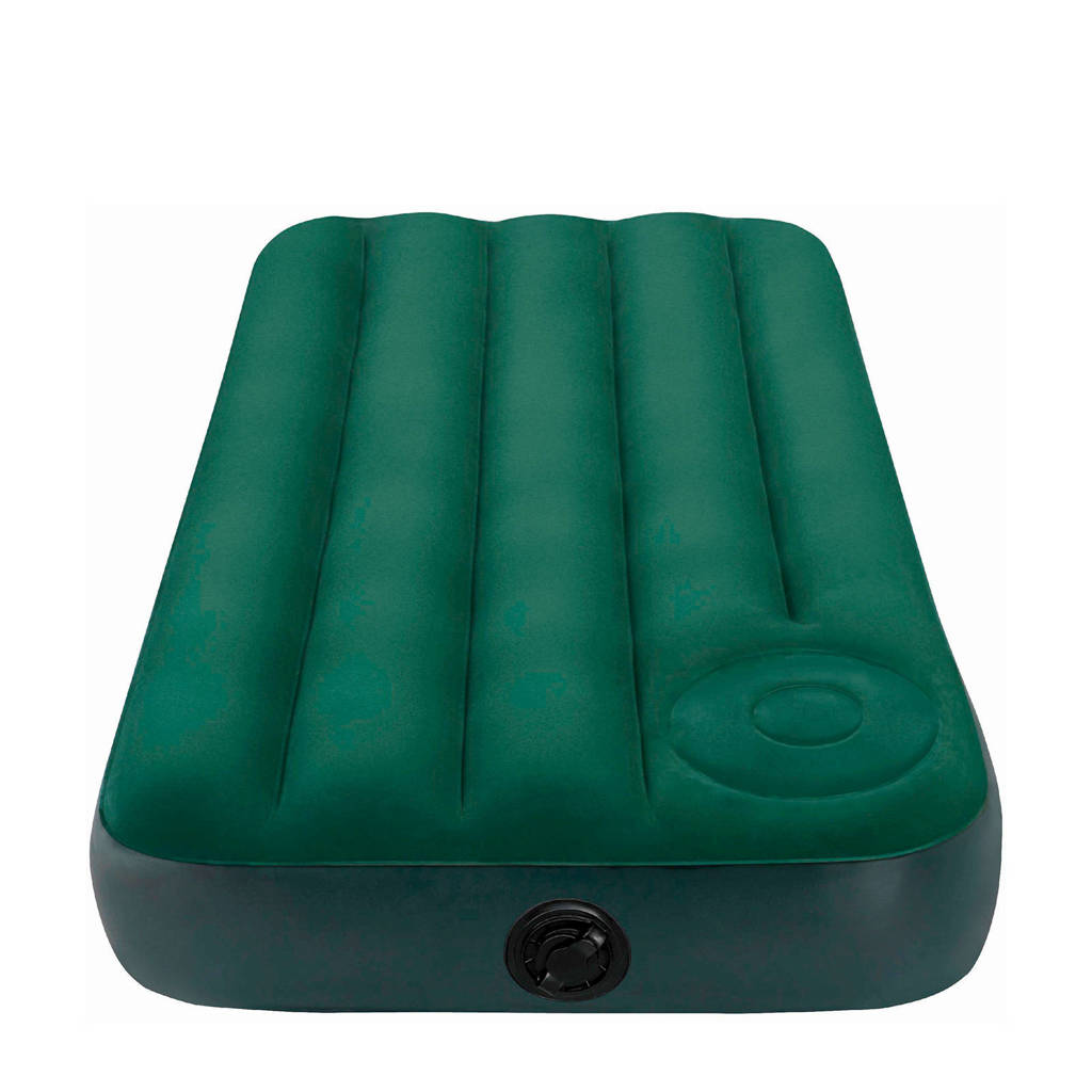 Intex 1-persoon luchbed met ingebouwde voetpomp, Blauw