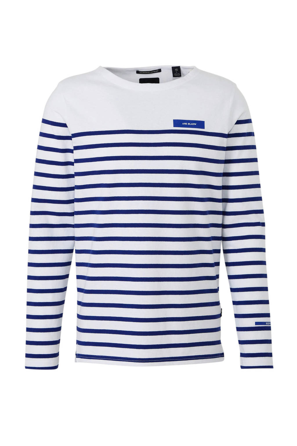 Fonkelnieuw Scotch & Soda Amsterdams Blauw gestreept T-shirt wit/blauw | wehkamp MV-46