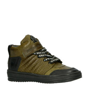 19256 leren sneakers legergroen