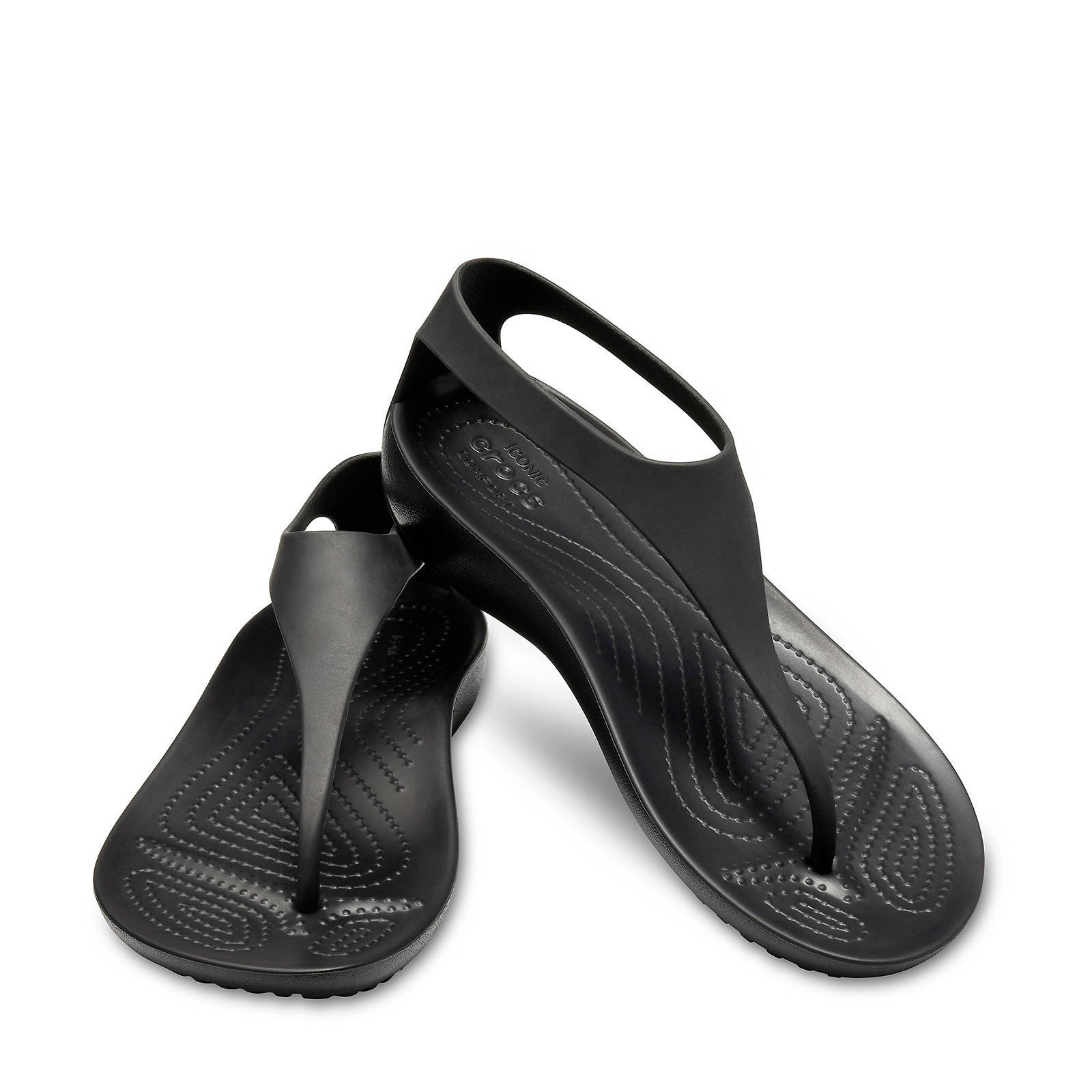 Crocs Serena teenslippers zwart | wehkamp