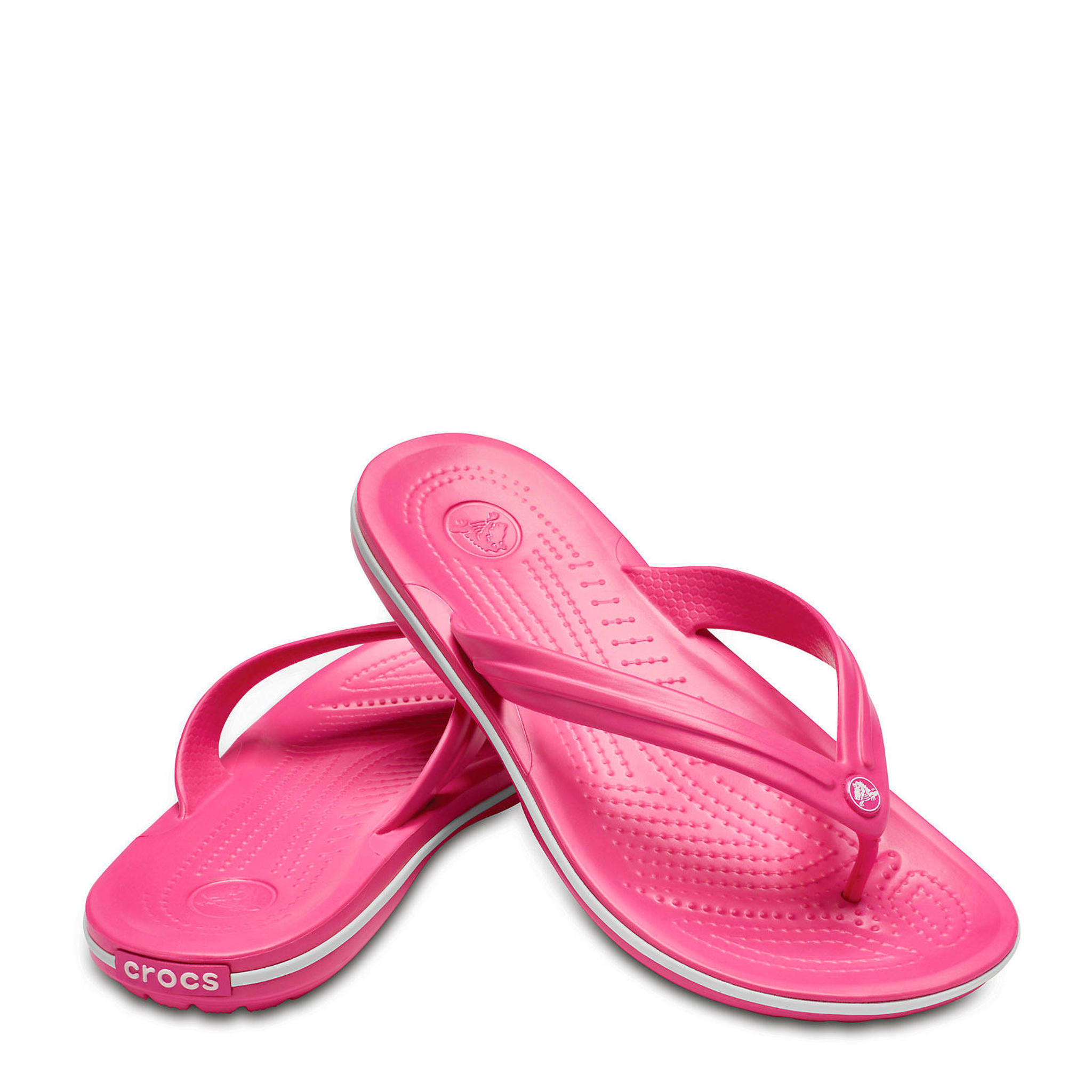 Crocs Crocband Flip teenslippers roze wehkamp