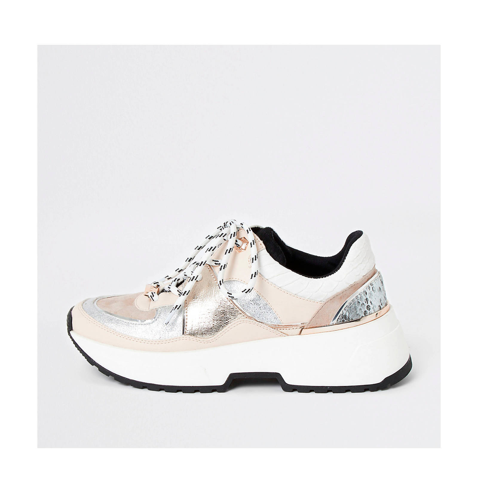 River Island chunky sneakers wit/zilver/goud | wehkamp