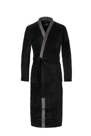 fleece badjas zwart