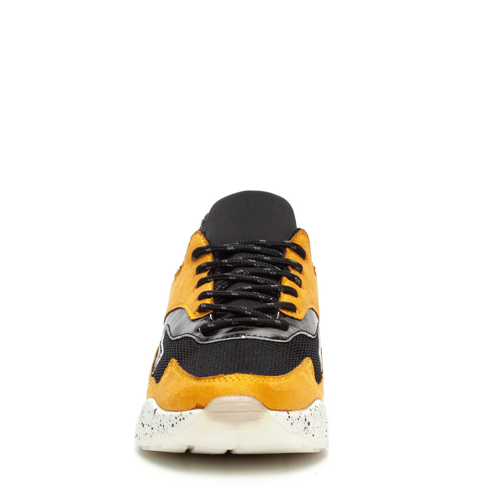 Roberto D'Angelo Solar sneaker dikke zool wit geel panter - Alleen bij