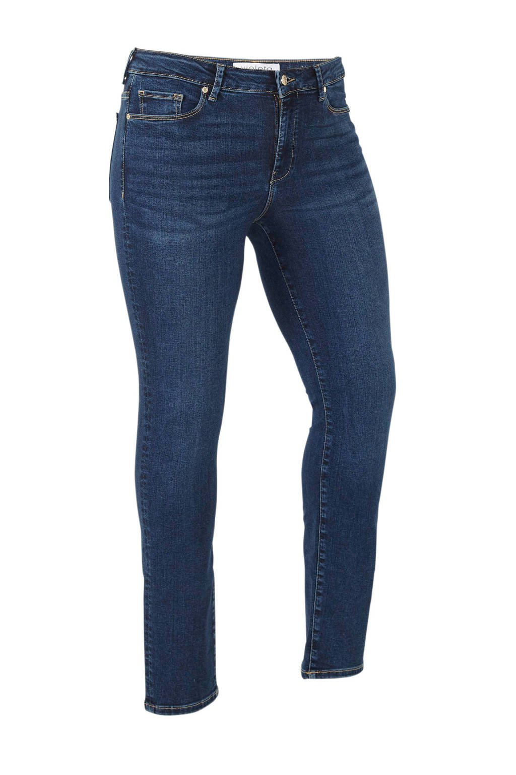 Violeta by Mango slim fit jeans, changeant blauw