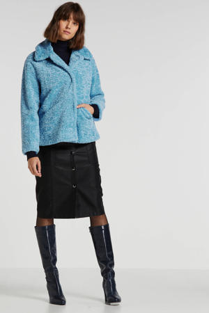 Women Casual teddy winterjas blauw