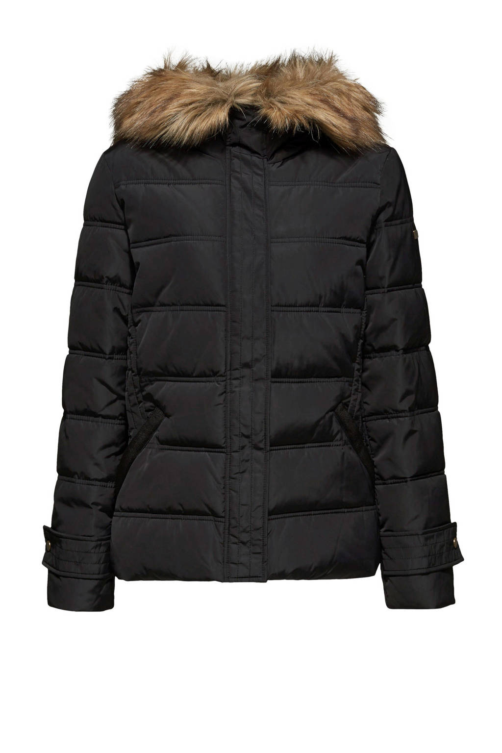 ESPRIT Women Casual gewatteerde winterjas zwart, Zwart