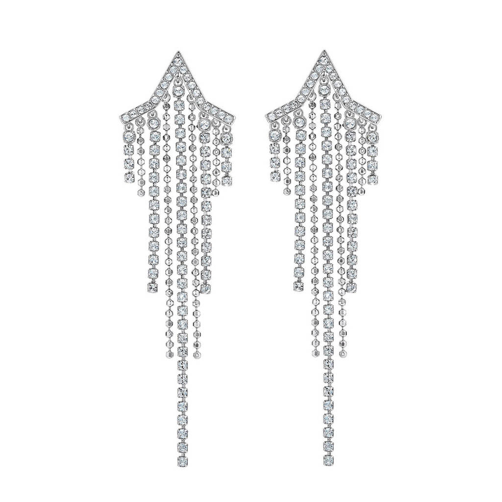 Swarovski oorhangers, Zilverkleurig