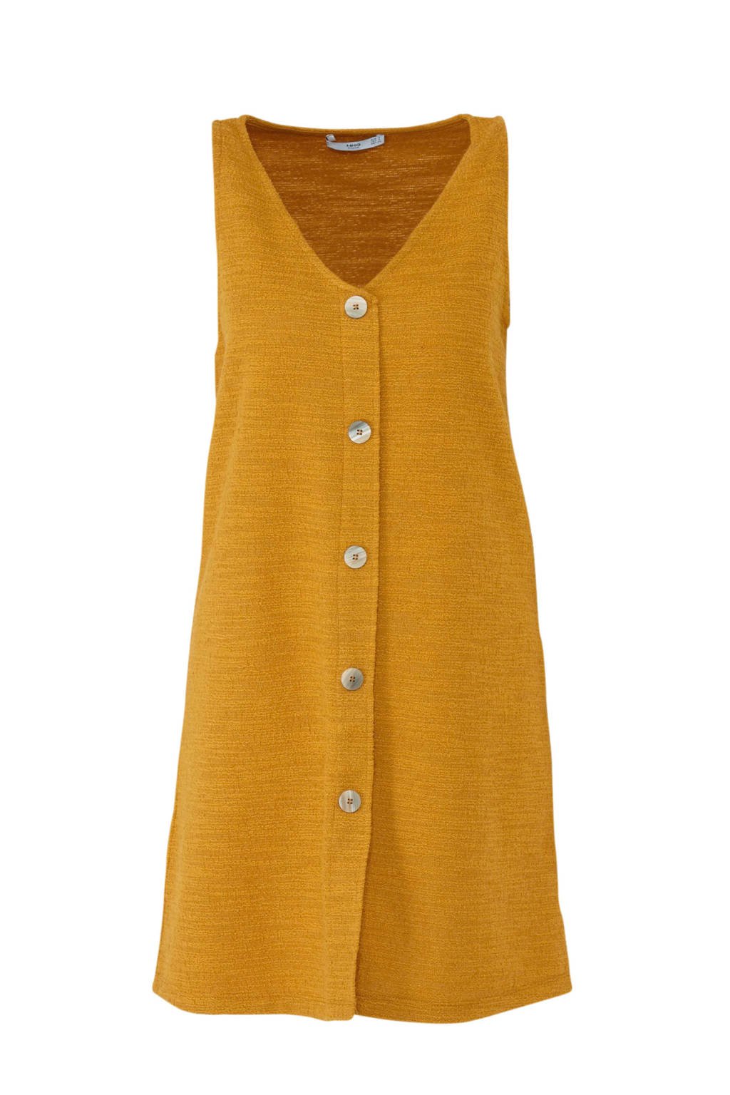 Mango jurk met textuur oker, Oker