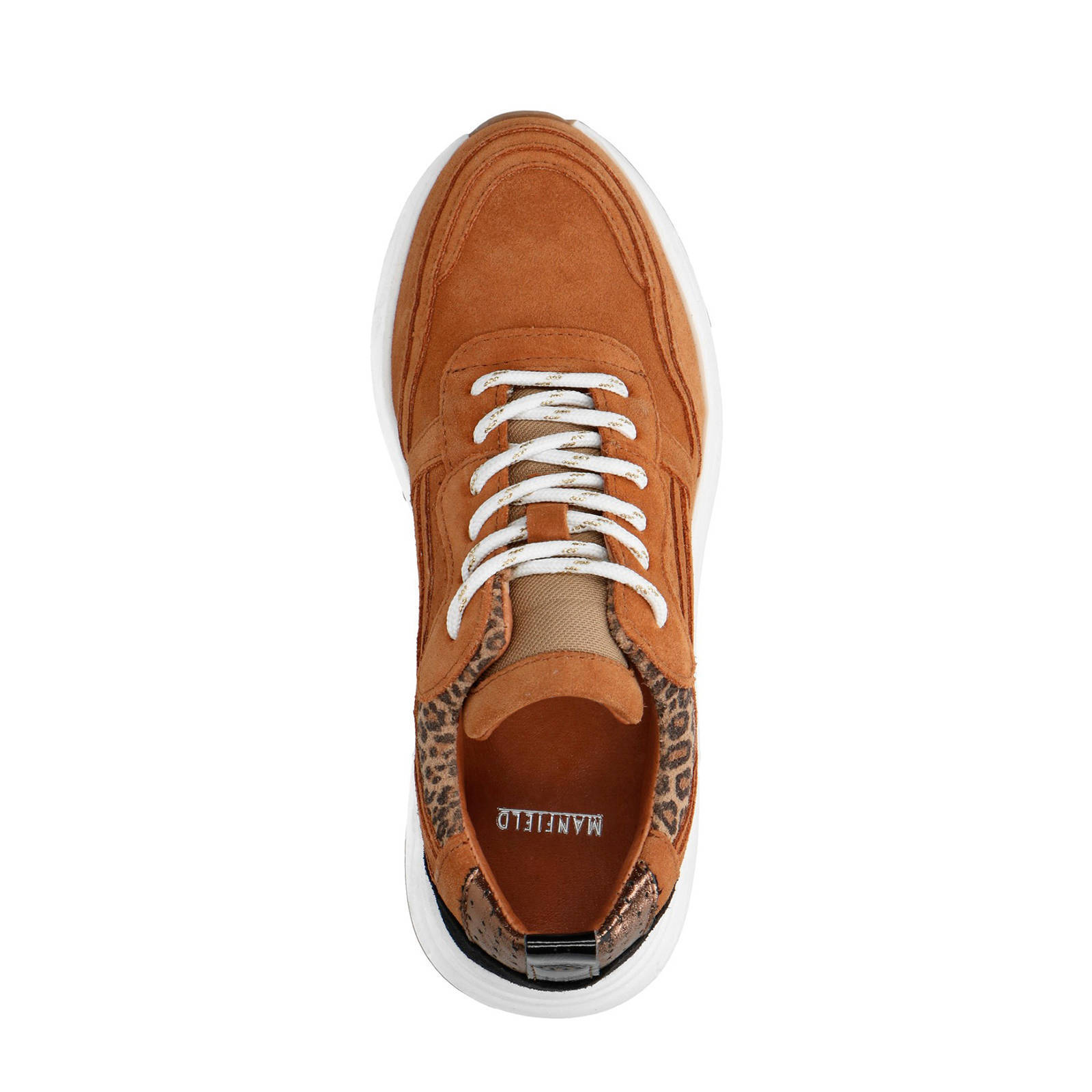 Zwarte dad sneakers met panterprint - Dames | MANFIELD