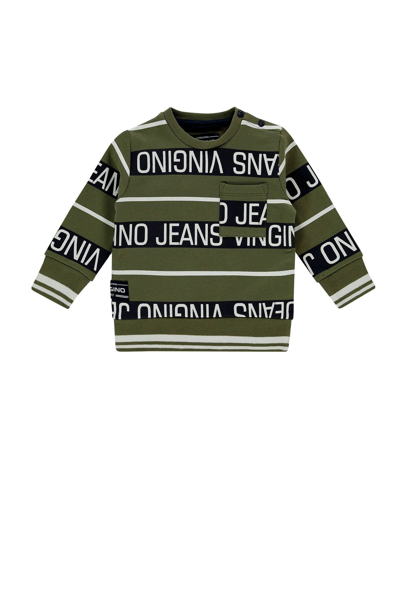 Vingino Baby truien online kopen? Vergelijk op Vingino sweater Nash mini met tekst en 3D applicatie neon