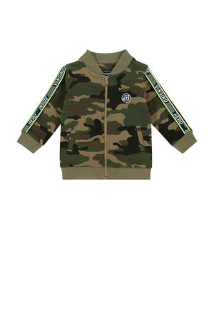 vest Nouri met contrastbies army groen camoufalge