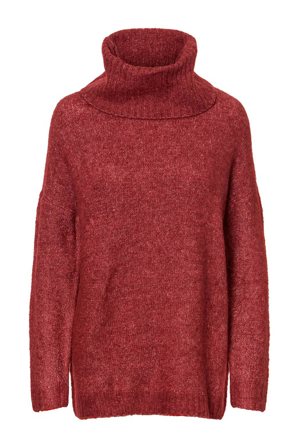 VERO MODA gemêleerde coltrui donkerrood, Donkerrood