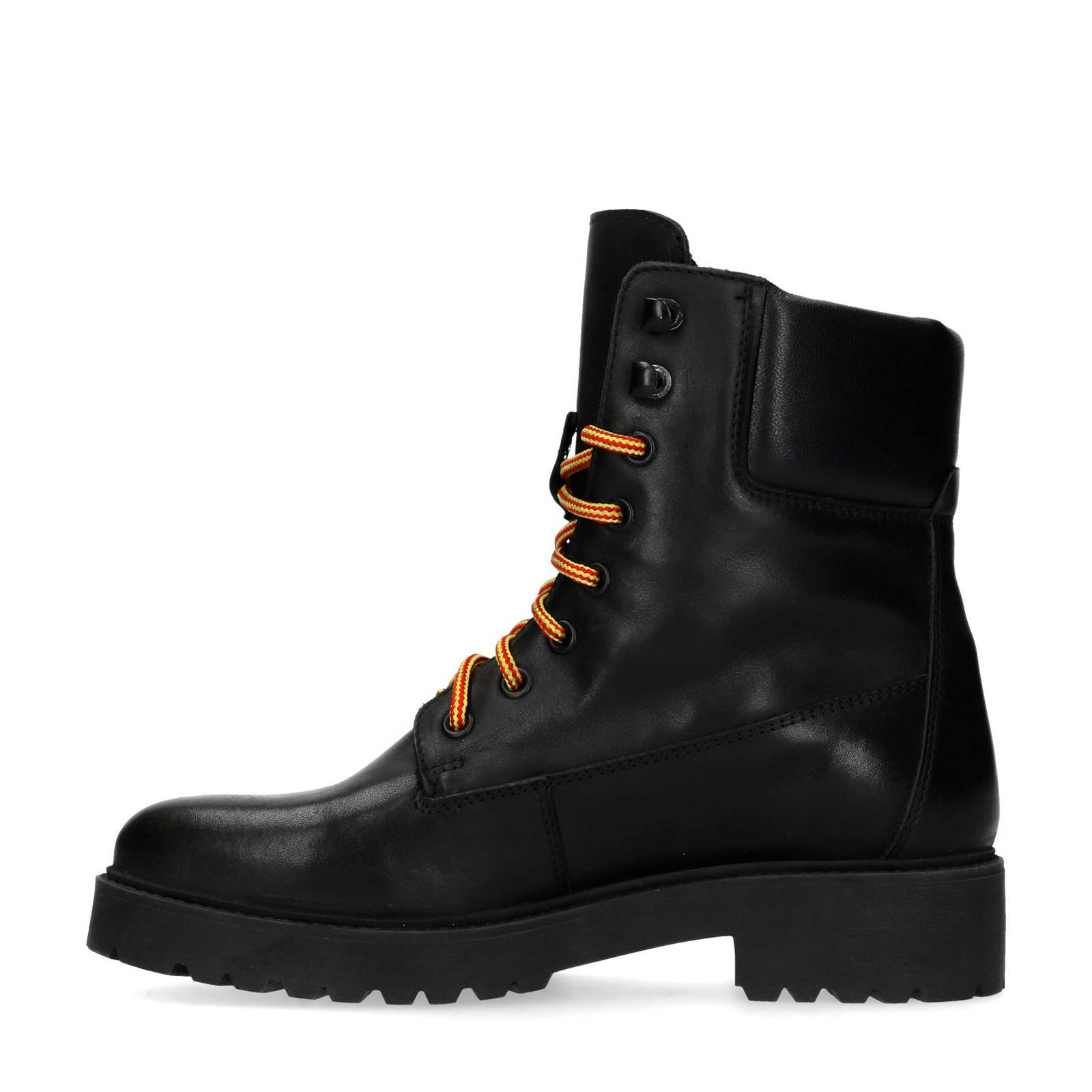 Sacha leren veterboots zwart | wehkamp