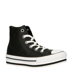  Chuck Taylor All Star Platform EVA Hi leren sneakers met plateauzool zwart/wit
