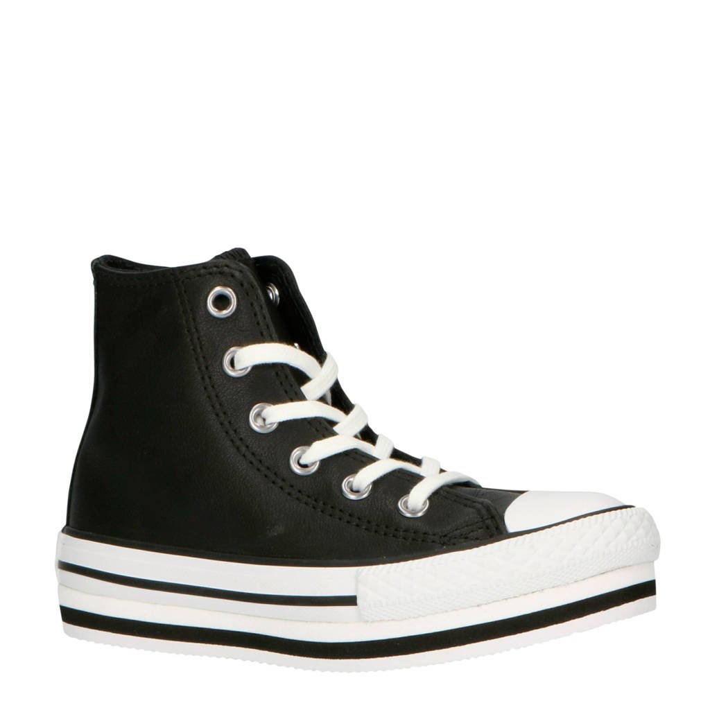 Converse Chuck Taylor All Star Platform EVA Hi leren sneakers met zwart/wit wehkamp