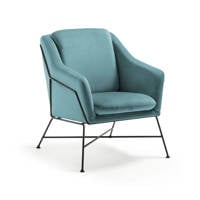 Kave Home fauteuil Brida velours, Turquoise