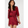 Private satijnen kimono met kant rood