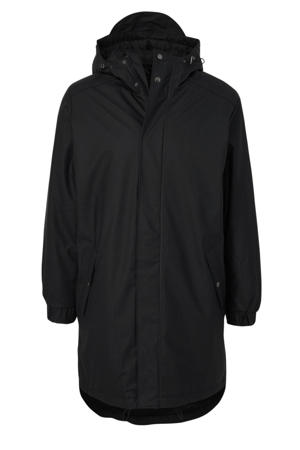 regenjas Long Quilted zwart