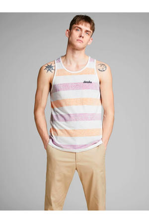 gestreepte singlet rood/ecru/geel