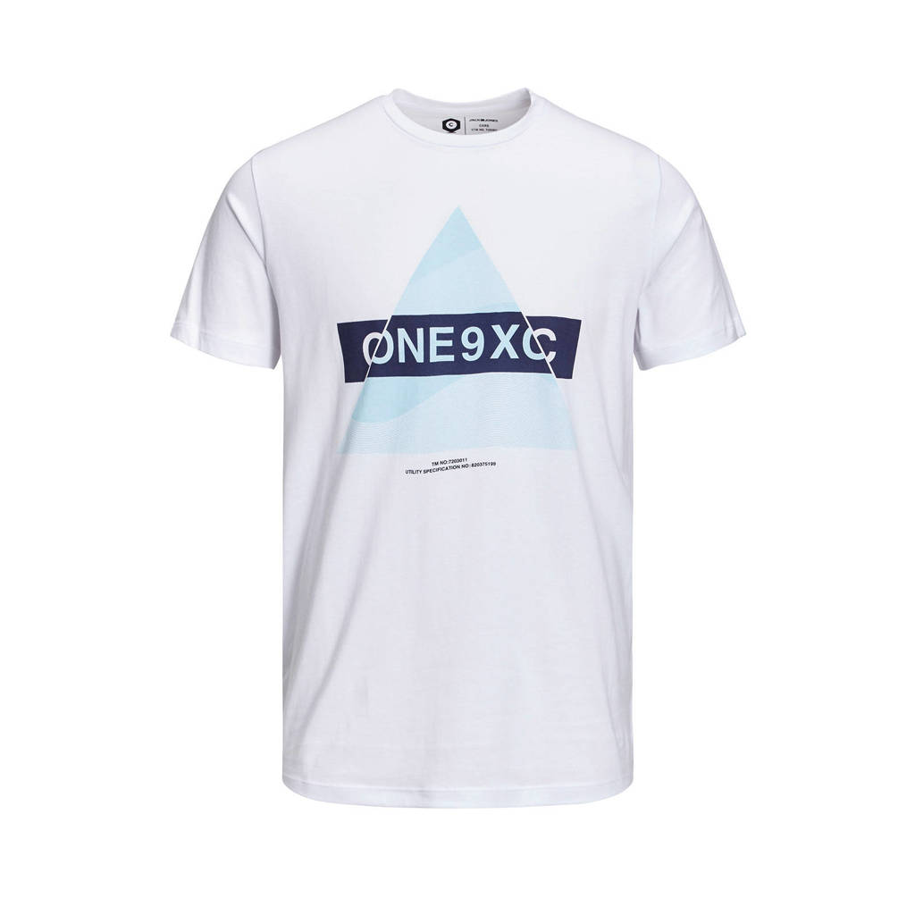 Jack & Jones Core slim fit T-shirt met printopdruk wit, Wit