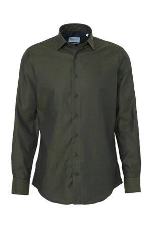 slim fit overhemd groen