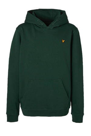 hoodie met borduursels donkergroen/geel