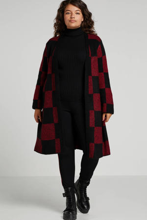 geruit vest rood/zwart