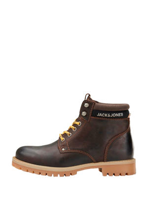 leren veterboots donkerbruin