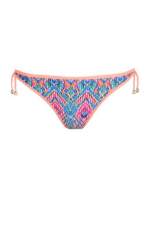 strik bikinibroekje India met all over print blauw