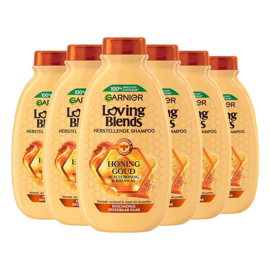 Garnier Loving Blends Honing Goud shampoo - 6 x 300 ml - voordeelverpakking