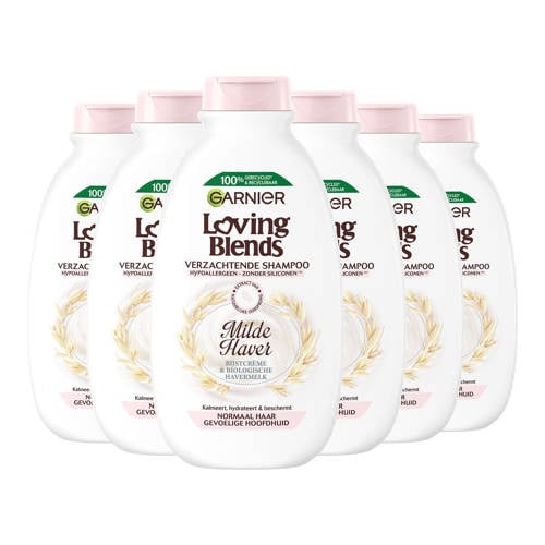 Wehkamp Garnier Loving Blends Milde Haver shampoo - 6 x 300 ml - voordeelverpakking aanbieding