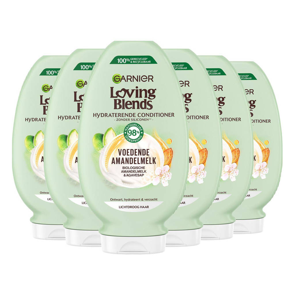 Garnier Loving Blends Voedende Amandelmelk conditioner - 6 x 250ml - voordeelverpakking