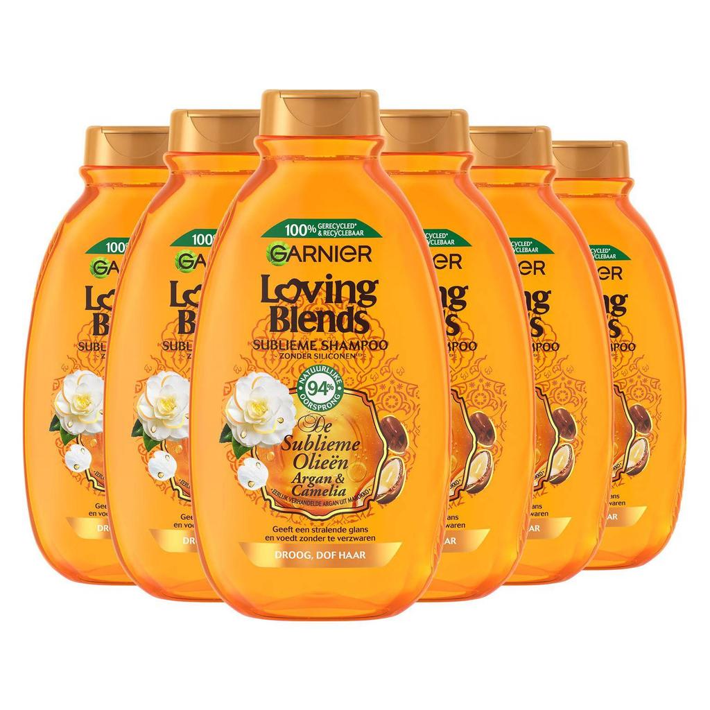 Garnier Loving Blends Argan & Cameliaolie shampoo - 6 x 300 ml - voordeelverpakking