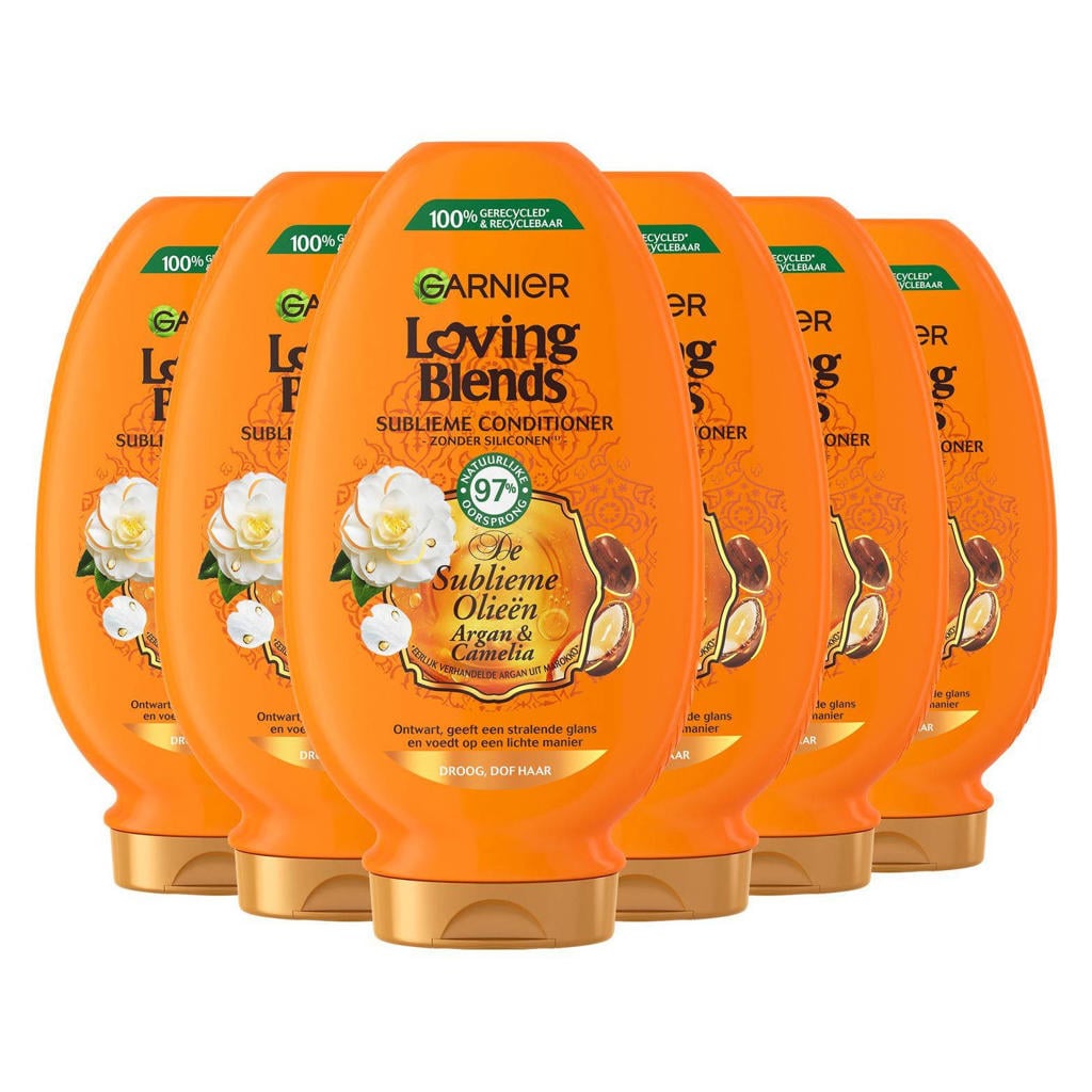 Garnier Loving Blends Argan- & Cameliaolie conditioner - 6 x 250 ml - voordeelverpakking